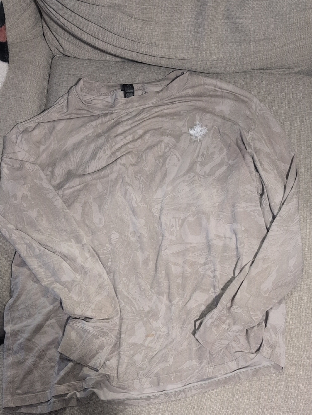 Lululemon Neutral Marble-Print Long Sleeve Tee - Light Taupe